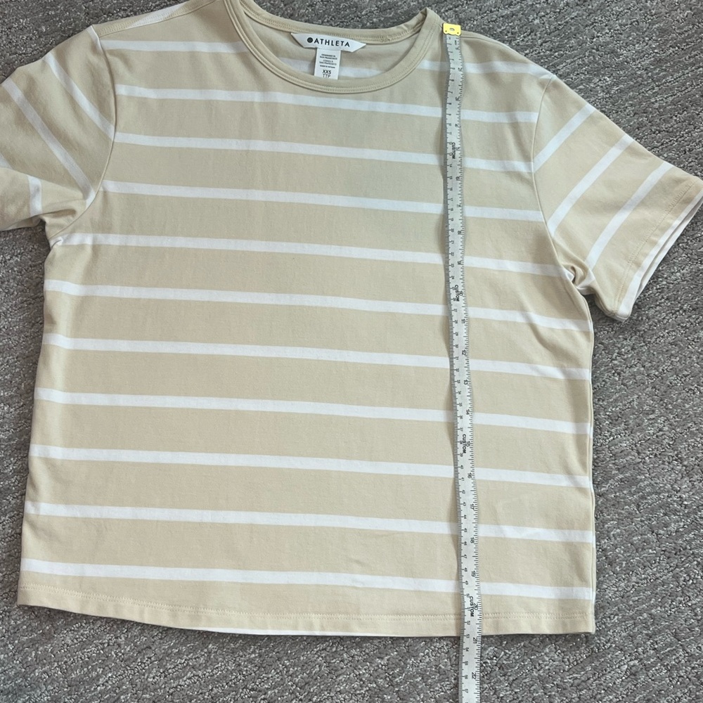 Athleta Winona Dune Striped Short  Sleeve Essential Tee Sz XXS - Picture 4 of 9